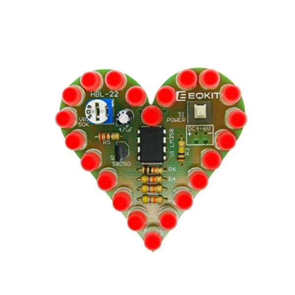 DIY Kit Heart Shape Breathing Lamp Module Kit DC4V-6V Breathing LED Suite DIY Electronic Production Red/White/Blue/Green - Image 3