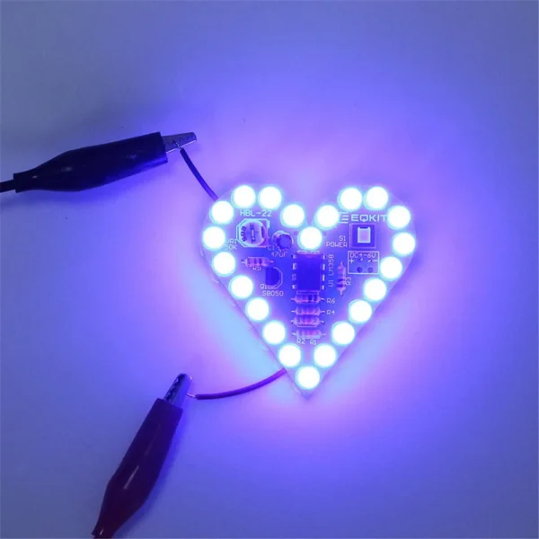 DIY Kit Heart Shape Breathing Lamp Module Kit DC4V-6V Breathing LED Suite DIY Electronic Production Red/White/Blue/Green - Image 2