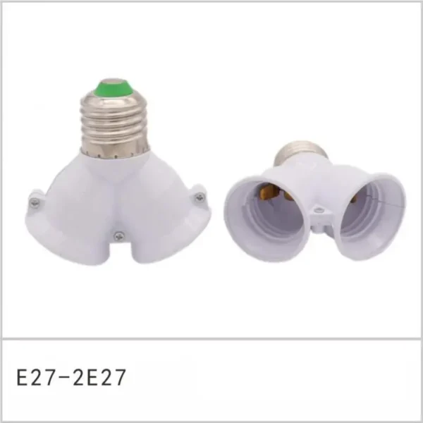 E27 Socket Bulb Holder Lamp Bases Products Screw E27 LED Base Light Lamp Bulb Socket E27 To 2-E27 Splitter Adapter Lamp Holder - Image 6