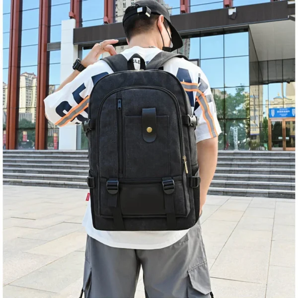 New Casual Camping Male Backpack Laptop Backpack Hiking Bag Large Capacity Men Travel Backpack Canvas Fashion Youth Sport Bags - Image 5