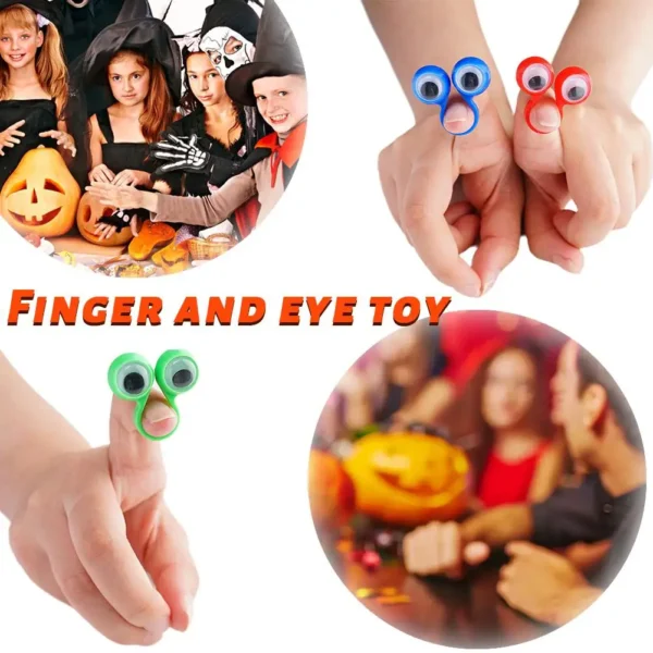 1 Pcs Finger Puppets Plastic Rings With Wiggle Eyes Jokes Kids Toys Children Funny Practical Games Party Baby Gifts Favors Y7m8