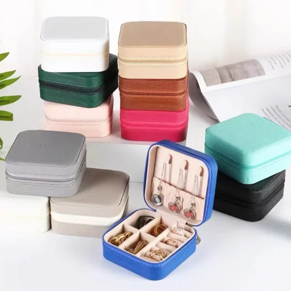 NEW Portable Jewelry Organizer Display Travel Jewelry Case Boxes Locket Necklace Jewelry Box Leather Storage Earring Ring Holder - Image 2