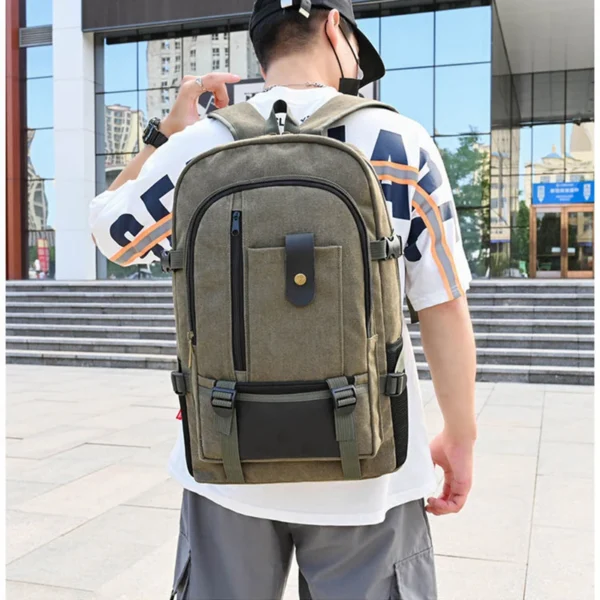 New Casual Camping Male Backpack Laptop Backpack Hiking Bag Large Capacity Men Travel Backpack Canvas Fashion Youth Sport Bags - Image 4