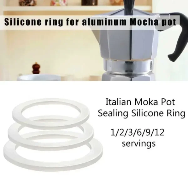 1 - 12 Cup Replacement Gasket Seal For Coffee Espresso Moka Stove Pot Top Silicone Rubber Kitchen Appliance Parts - Image 5