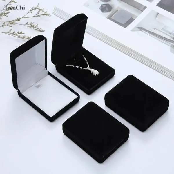 Jewelry Box European Oval Flocking Ring Box Flocking Locket Earrings Box Engagement Ring Collection Gift Box - Image 5