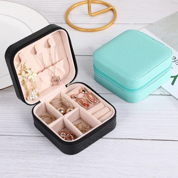 Jewelry Organizer Display Travel Jewelry Case Boxes Portable Locket Necklace Jewelry Box Leather Storage Earring Ring Holder - Image 6