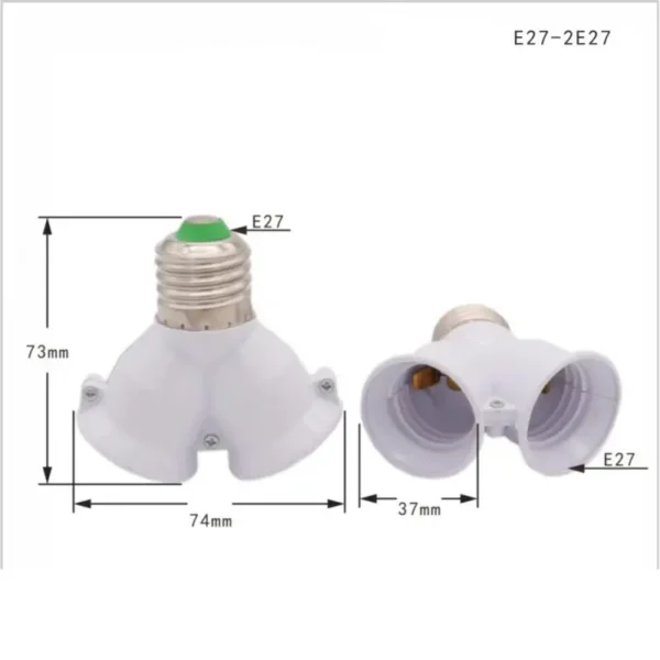 E27 Socket Bulb Holder Lamp Bases Products Screw E27 LED Base Light Lamp Bulb Socket E27 To 2-E27 Splitter Adapter Lamp Holder - Image 3