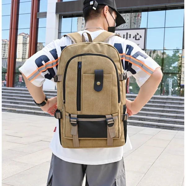 New Casual Camping Male Backpack Laptop Backpack Hiking Bag Large Capacity Men Travel Backpack Canvas Fashion Youth Sport Bags - Image 6