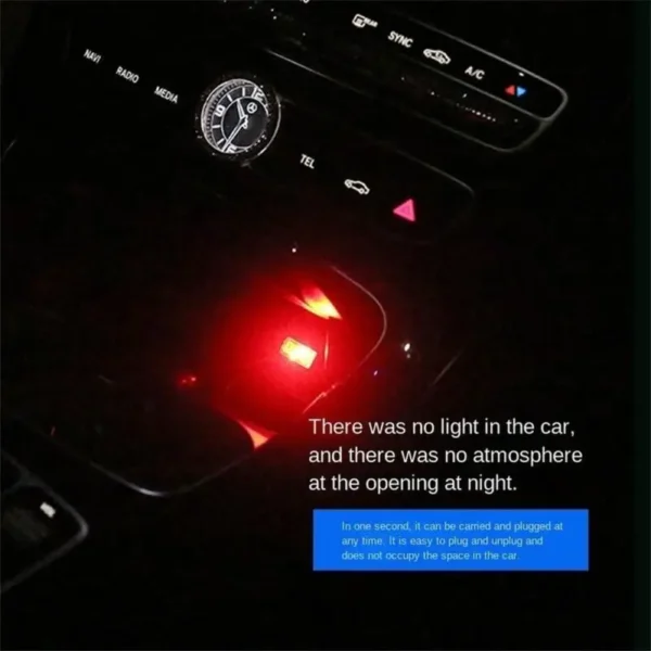 AvvRxx Mini LED Car Light Auto Interior Atmosphere USB Light Decor Plug And Play Lamp Emergency Lighting PC Auto Products - Image 2